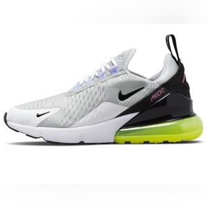 Nike Air Max 270 Grey, White and Black with Neon Green